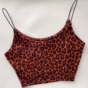 ❌ SOLD ❌ Leopard Print Crop Tank Top Size XS